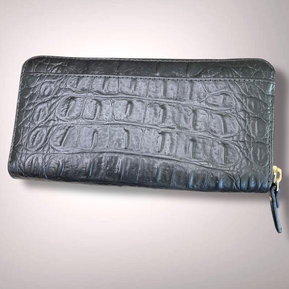 KATE SPADE Rialto Place Neda Black Croc Embossed Leather Zip Wallet/Clutch EUC - Picture 6 of 13